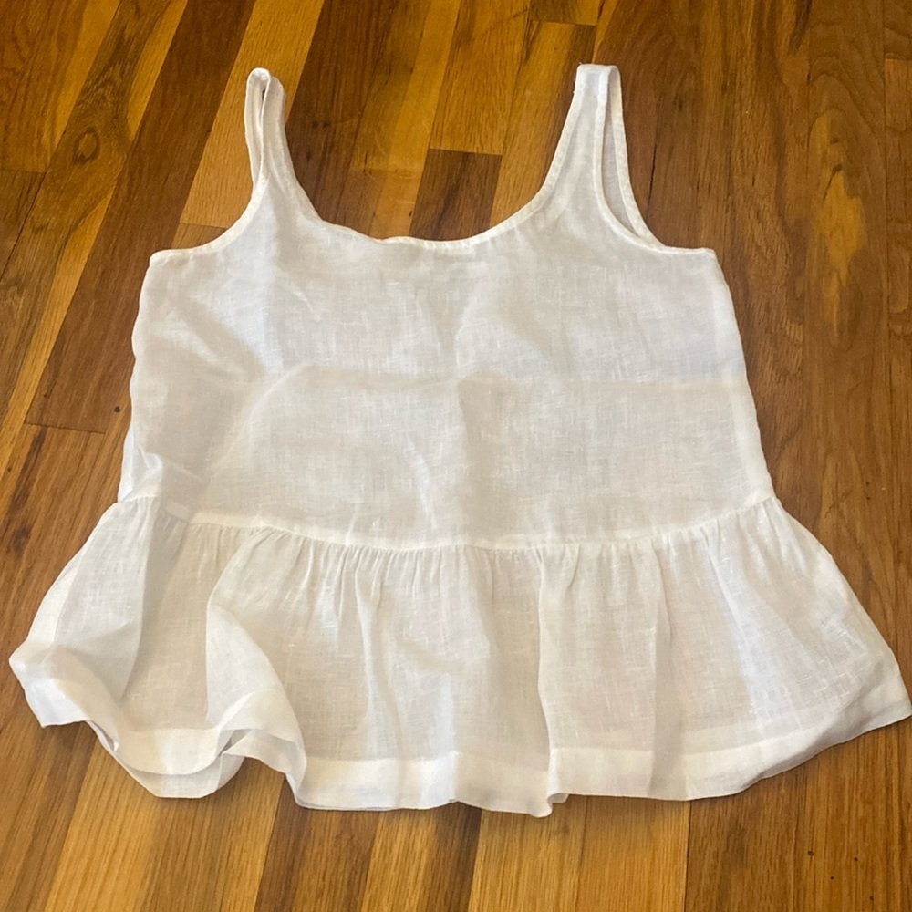 J Brand Women’s White Ruffled Tank Top Size XS